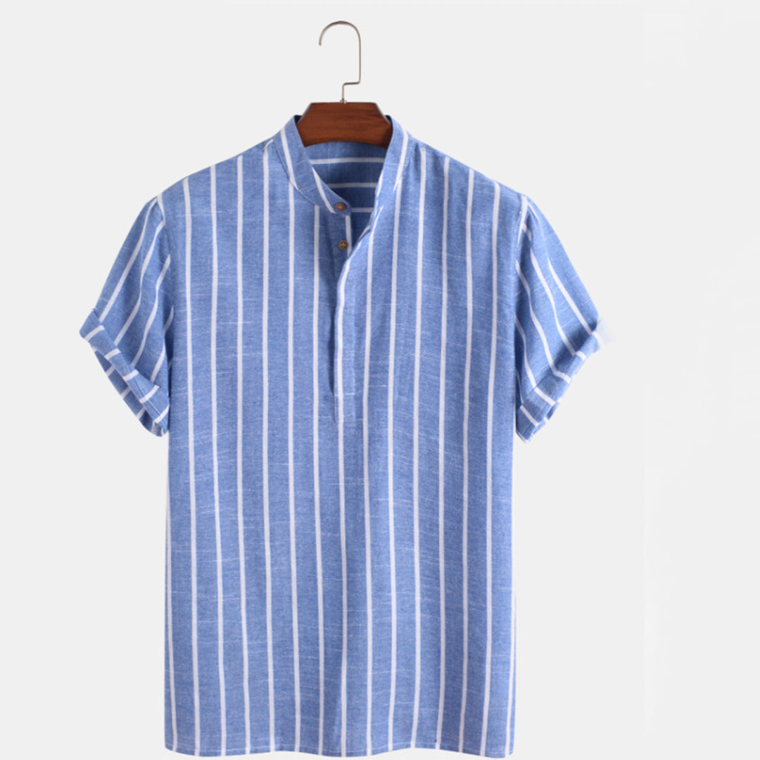 Chemise d'été à rayures à manches courtes pour homme