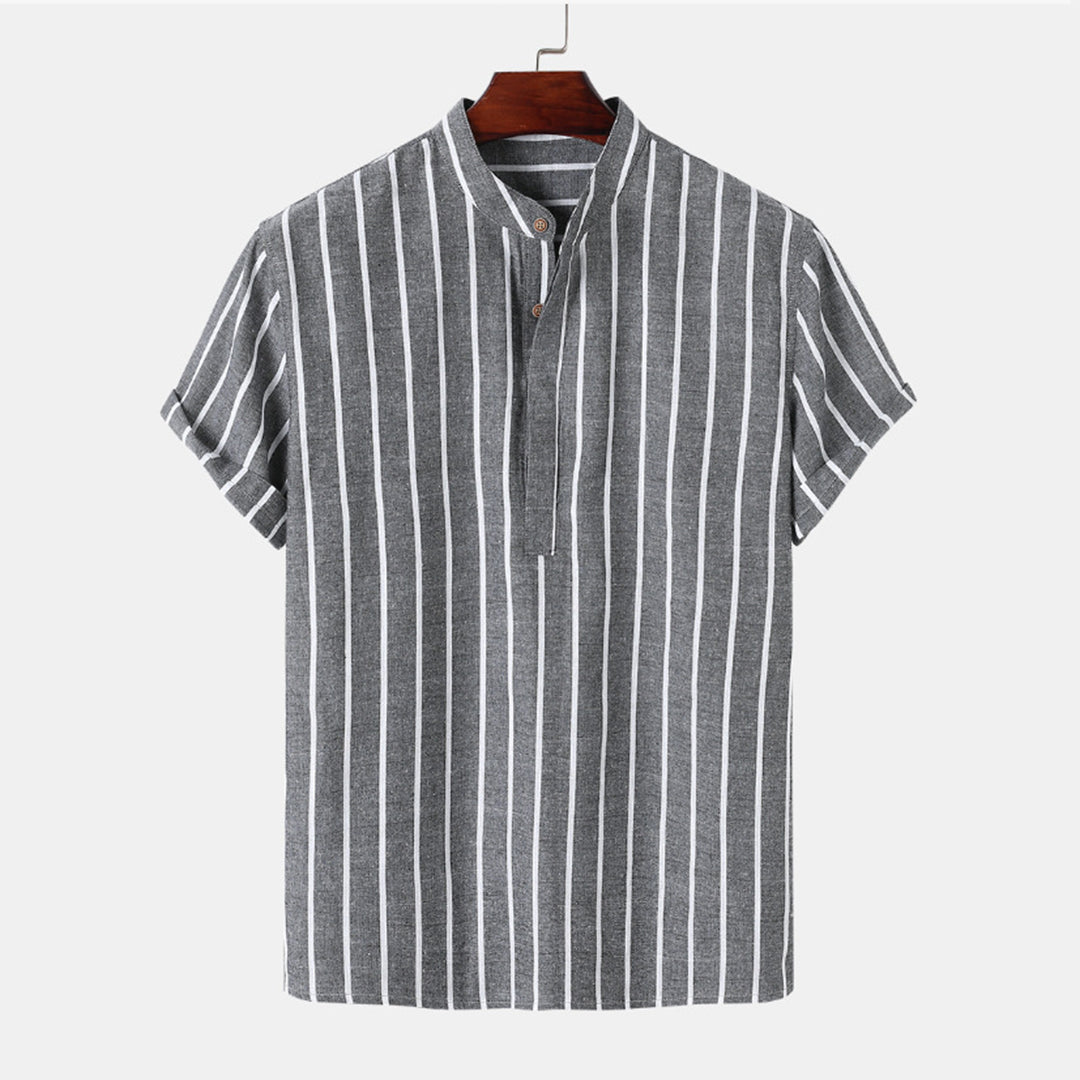 Chemise d'été à rayures à manches courtes pour homme