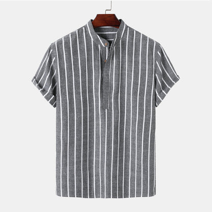 Chemise d'été à rayures à manches courtes pour homme