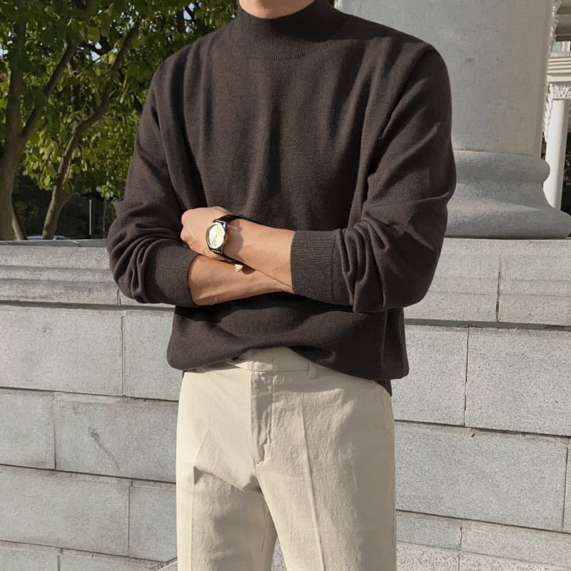Pull-over classique à manches longues pour hommes