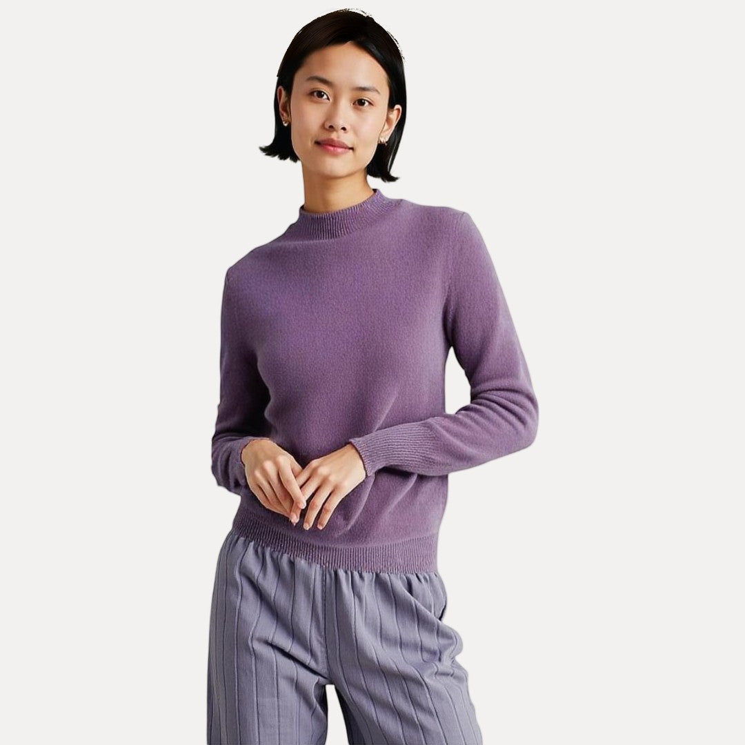 Frauen Wollpullover Korallenrot - IdealeKleiden
