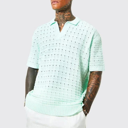 Polo pour homme Coupe généreuse Léger Coton Manches courtes