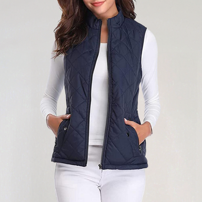 Gilet matelassé léger à fermeture éclair pour femme