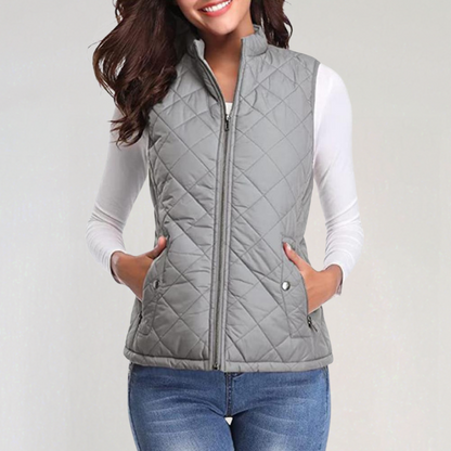Gilet matelassé léger à fermeture éclair pour femme