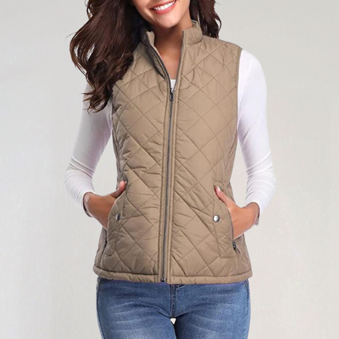 Gilet matelassé léger à fermeture éclair pour femme
