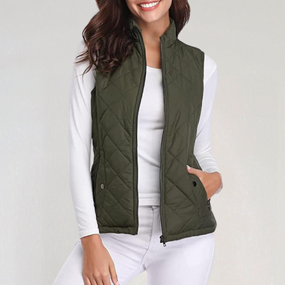 Gilet matelassé léger à fermeture éclair pour femme