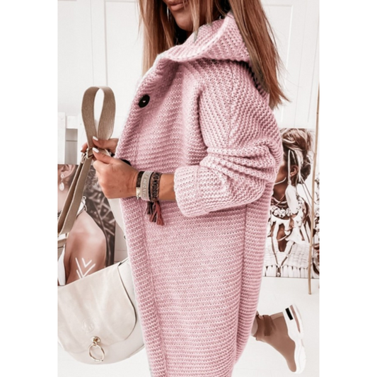 Damen Oversized Cardigan Kapuze Langarm - IdealeKleiden