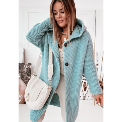 Gilet oversize femme capuche manches longues