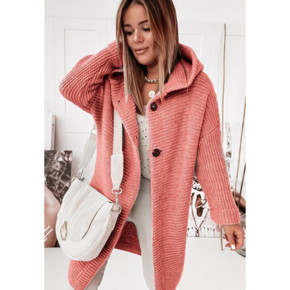 Gilet oversize femme capuche manches longues