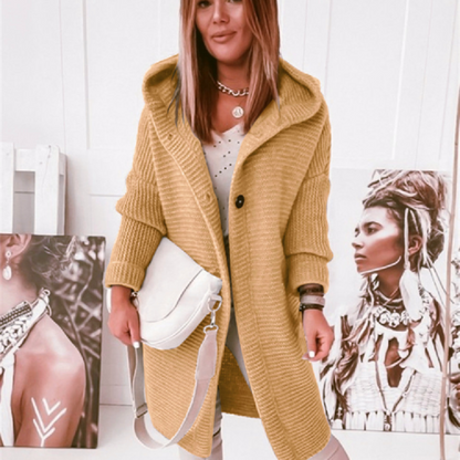 Gilet oversize femme capuche manches longues