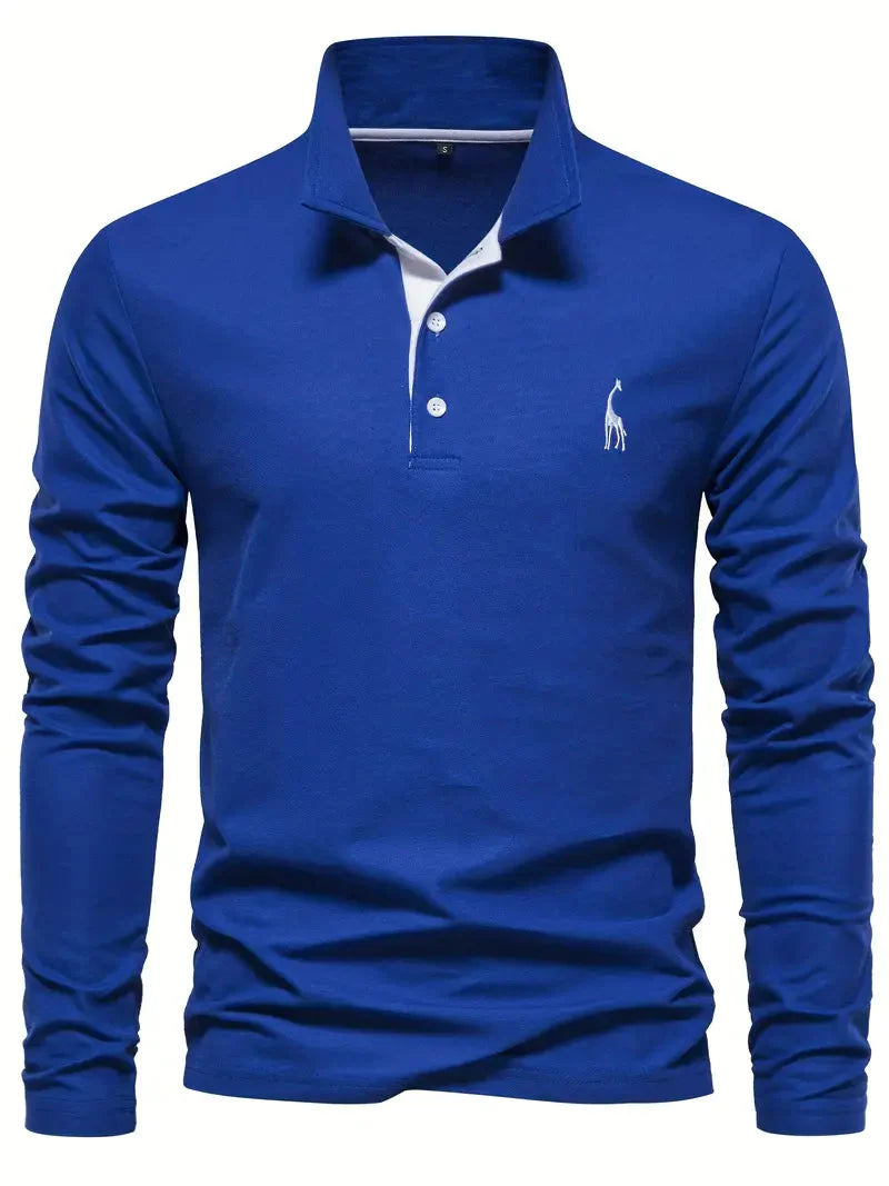 Polo à manches longues motif girafe
