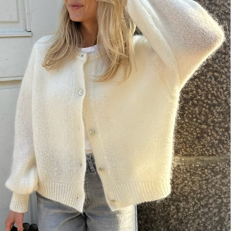 Gilet tricoté pour femme, chic vintage, manches longues