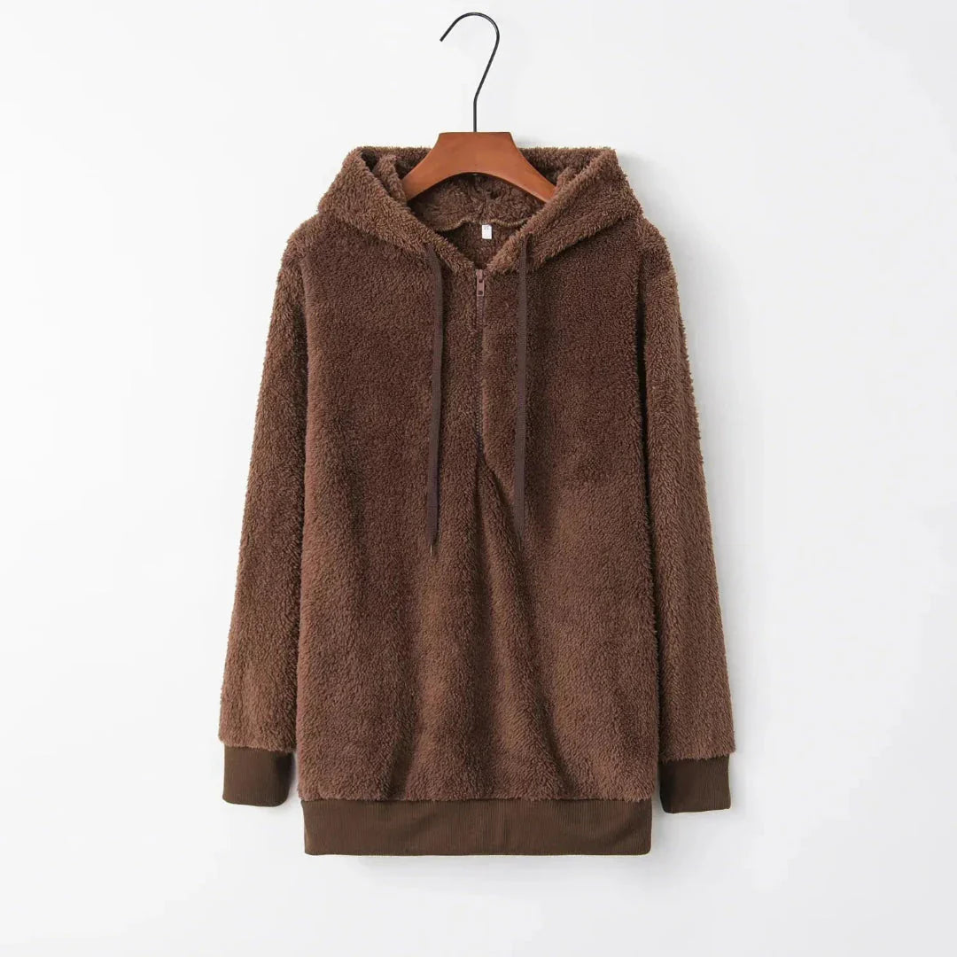 Sweat à capuche oversize en polaire Sherpa, chaud et confortable