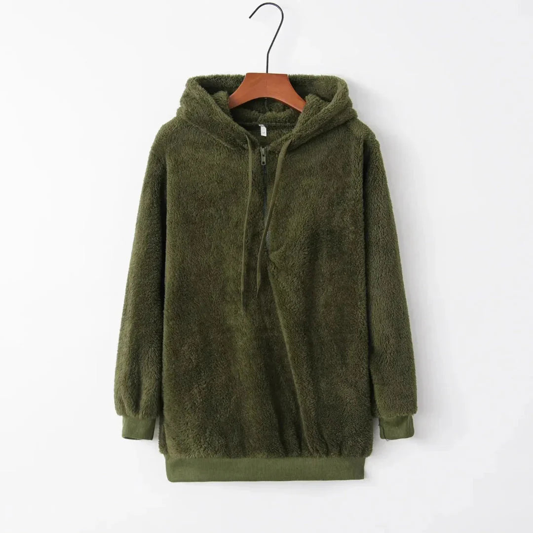 Sweat à capuche oversize en polaire Sherpa, chaud et confortable