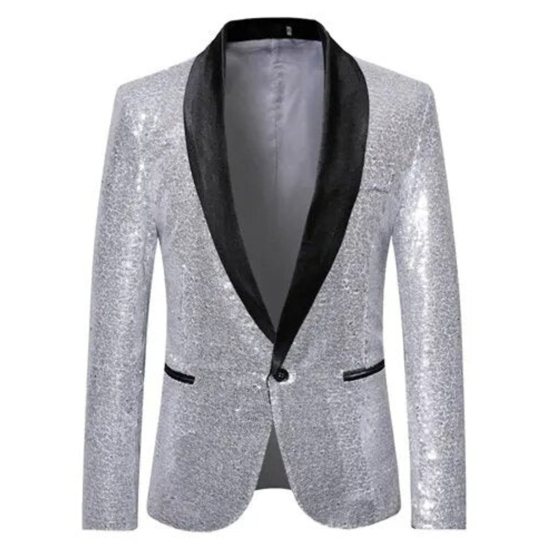 Blazer à paillettes pour homme, élégant pour soirée