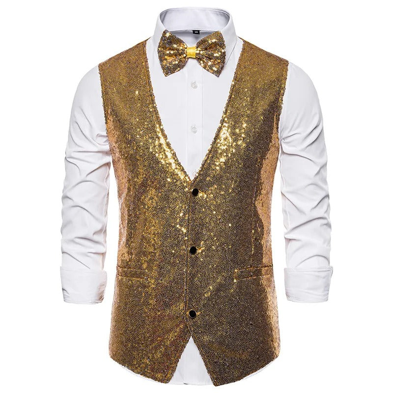 Gilet pailleté homme soirée élégante