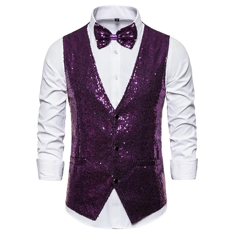 Gilet pailleté homme soirée élégante
