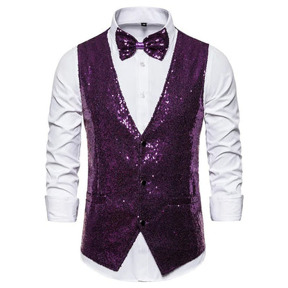 Gilet pailleté homme soirée élégante