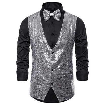 Glitzer Weste Herren Party Elegant - IdealeKleiden