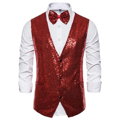 Gilet pailleté homme soirée élégante