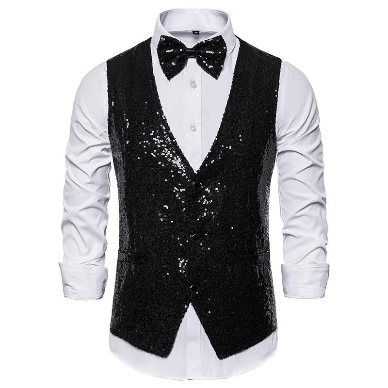 Gilet pailleté homme soirée élégante