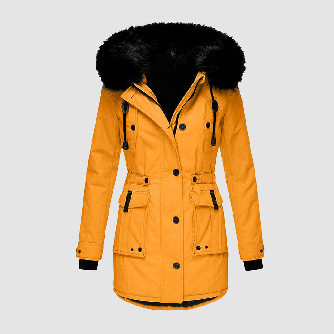Wasserdichte Damenwinterjacke Kapuze Warm - IdealeKleiden