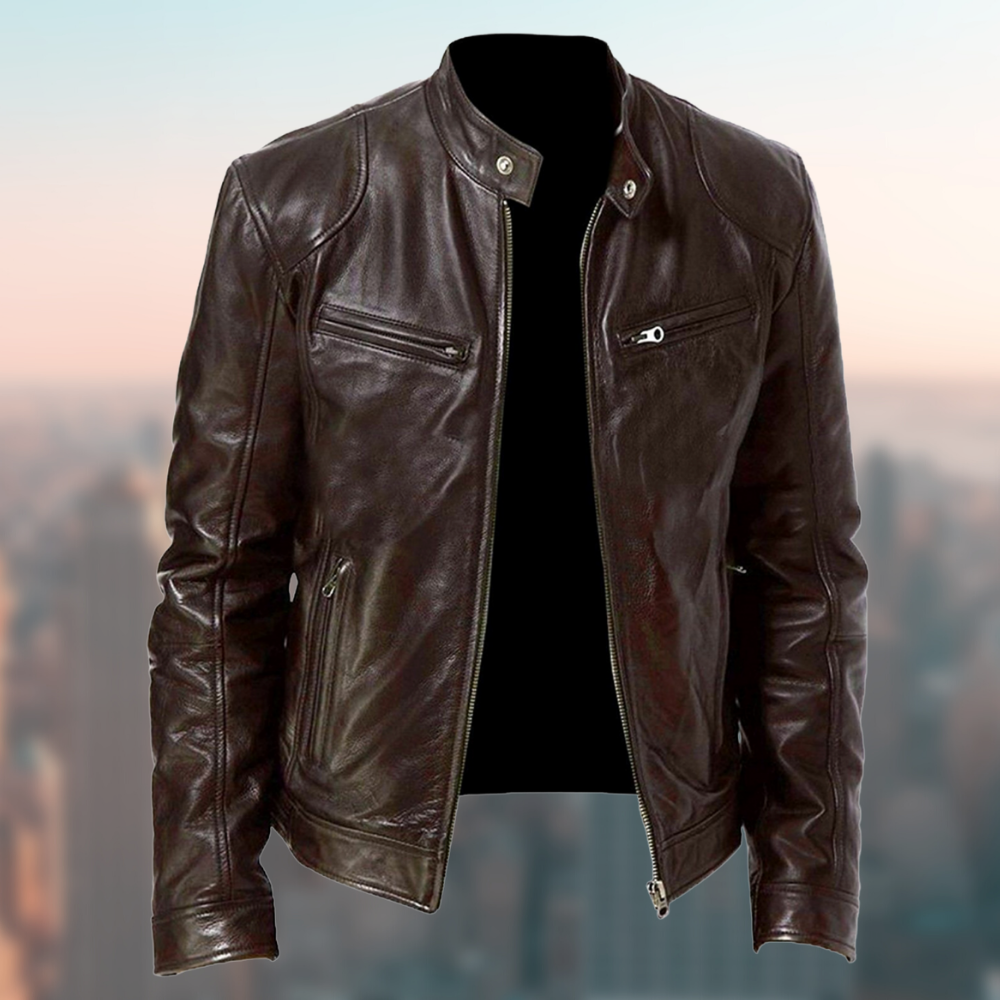 Blouson en cuir élégant pour homme qualité supérieure