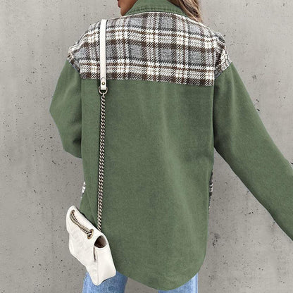 Modische Karo Jeansjacke Damen - IdealeKleiden