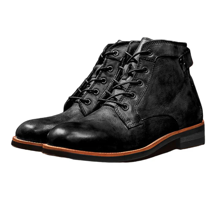 Chaussures habillées en cuir noir pour hommes