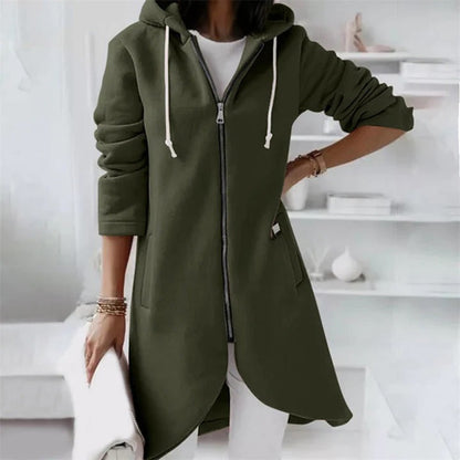 Parka long à capuche femme moderne