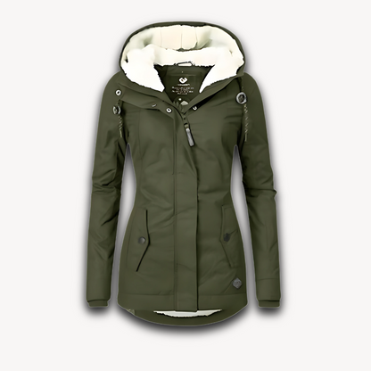 Veste d'hiver imperméable pour femme avec doublure en fausse fourrure