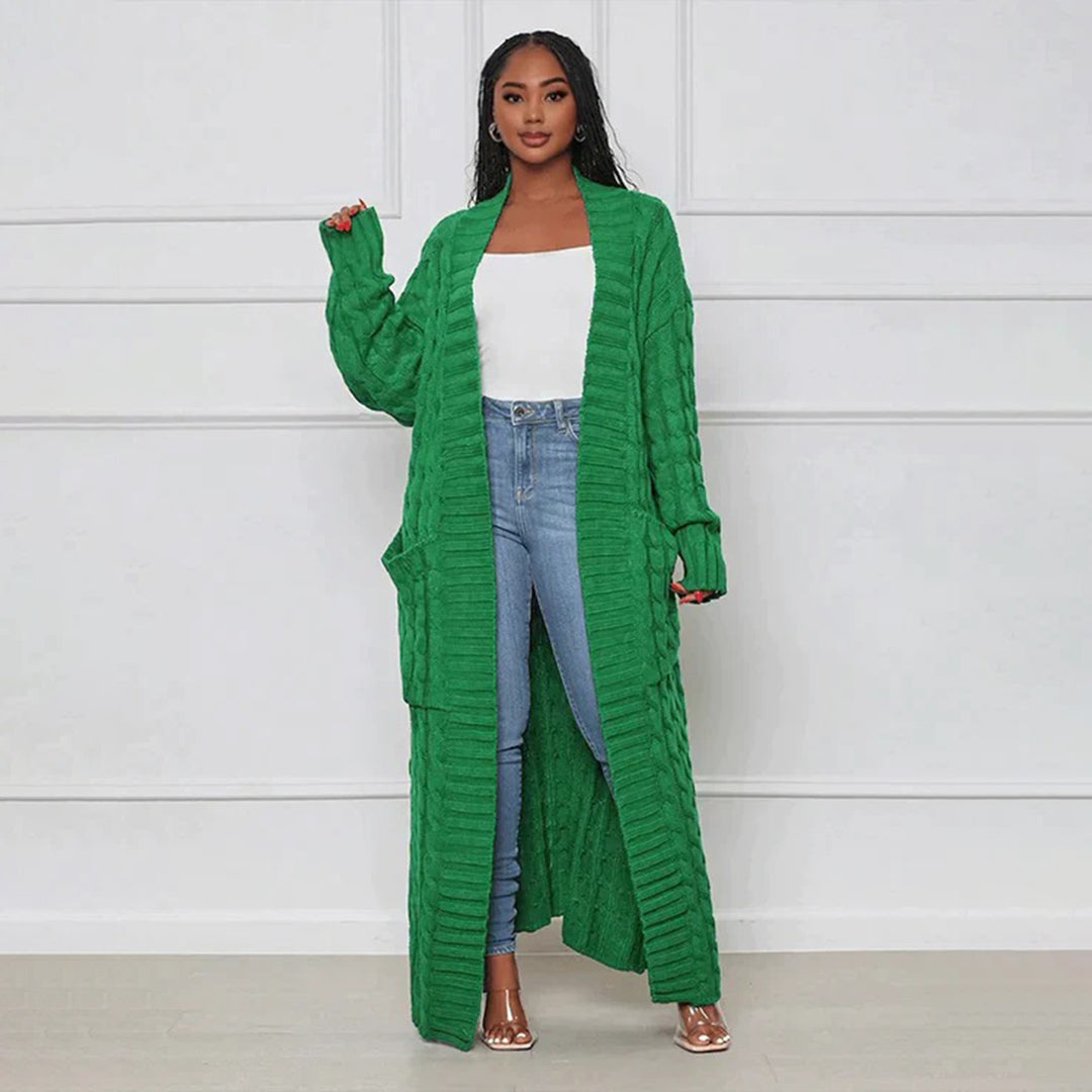 Cardigan long classique femme hiver