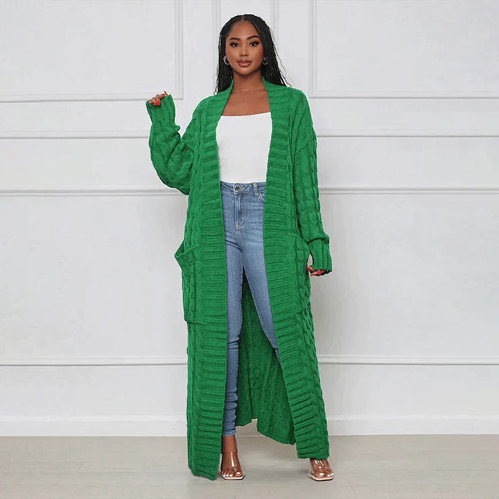 Cardigan long classique femme hiver