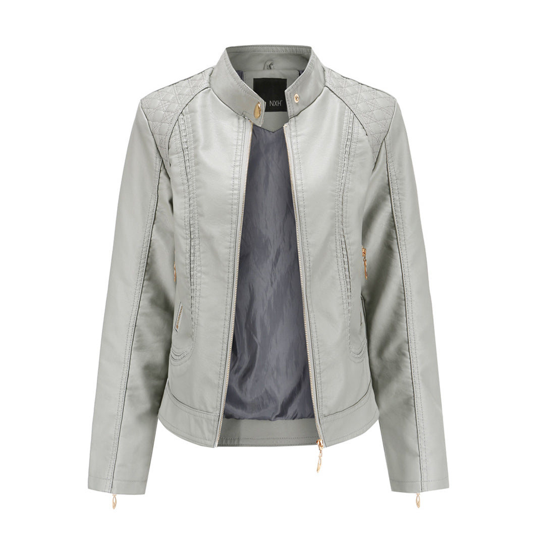 Blouson en cuir femme élégant noir Protection du cuir