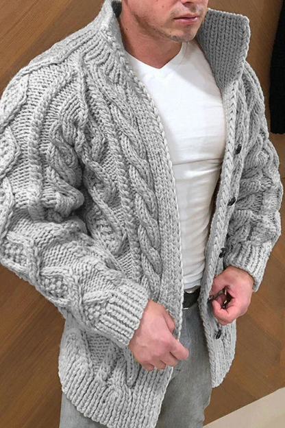 Cardigan Homme Chaud Torsades Tricot épais