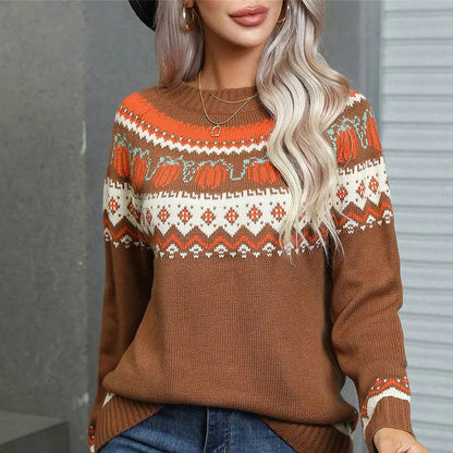 Pulls norvégiens pour femme en tricot chaud