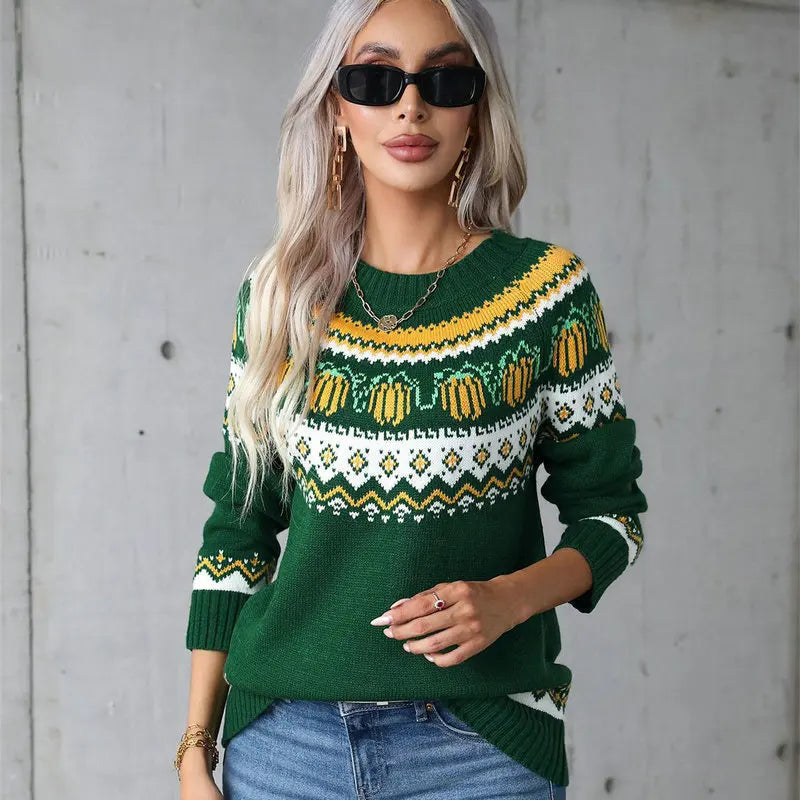 Pulls norvégiens pour femme en tricot chaud