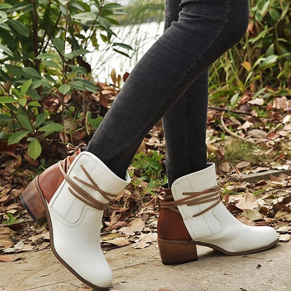 Bottines rétro à bout rond