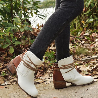 Bottines rétro à bout rond