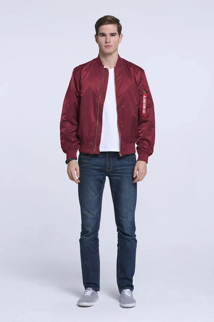 Blouson d'aviateur en cuir au look vintage cool