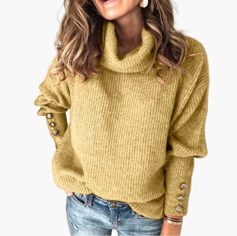 Pull col roulé élégant au design moderne