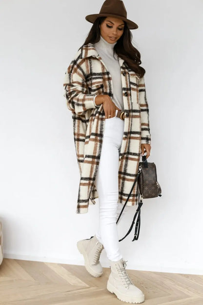 Manteau en polaire long style écossais