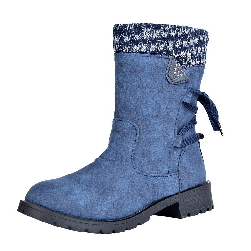 Bottes élégantes femme design rétro boucle en métal