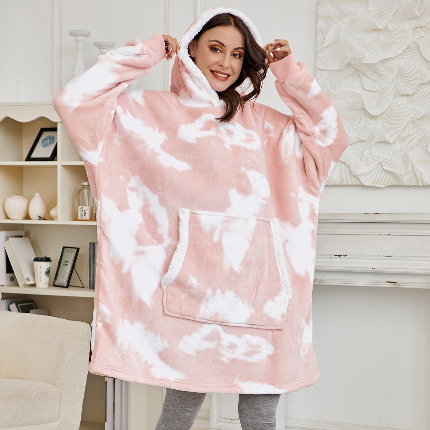 Große Damen Pullover Oversize Kapuze - IdealeKleiden
