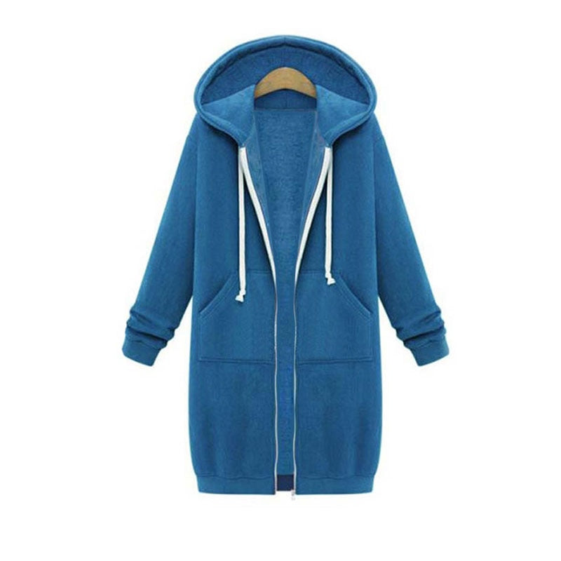 Veste sweat femme longue et élégante