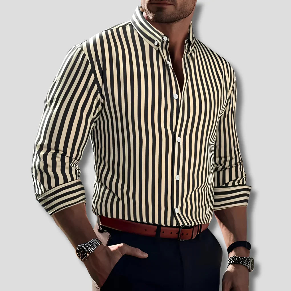 Chemise rayée en coton pour homme