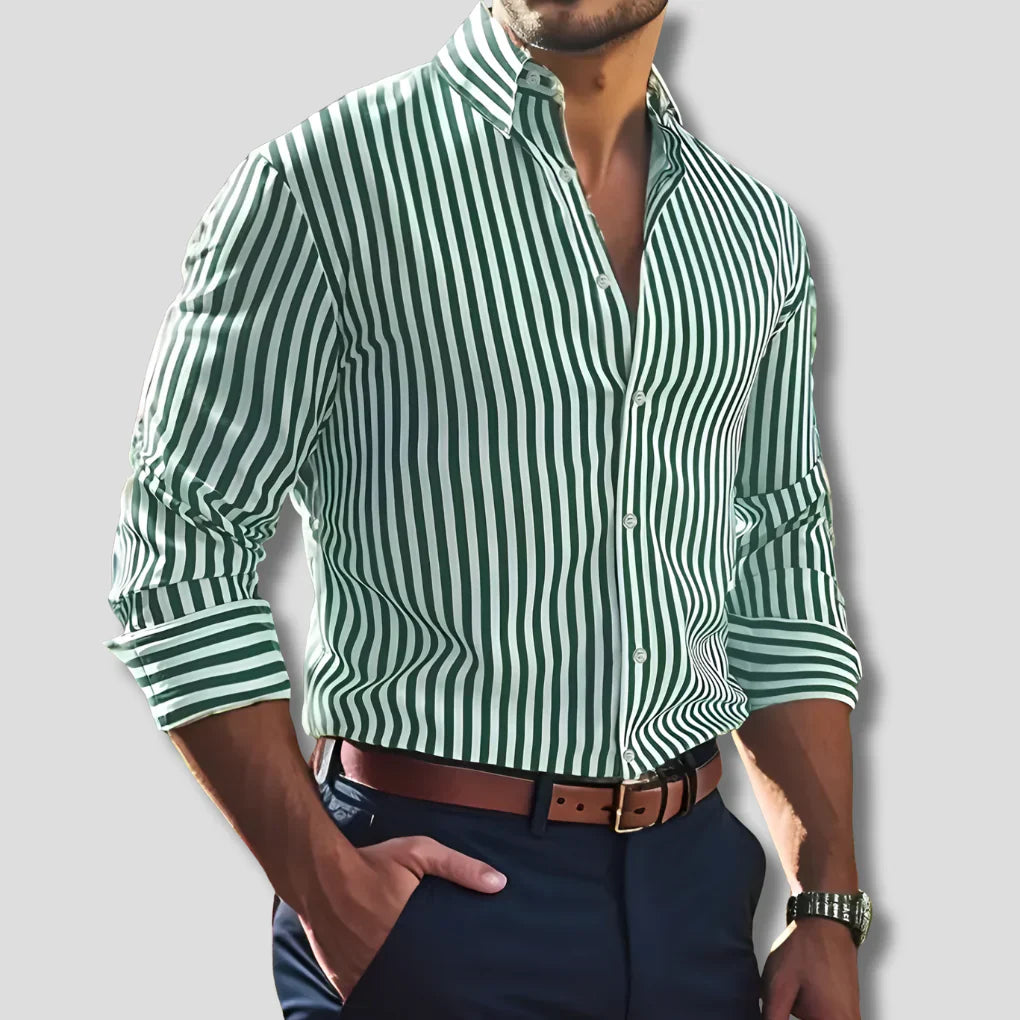 Chemise rayée en coton pour homme