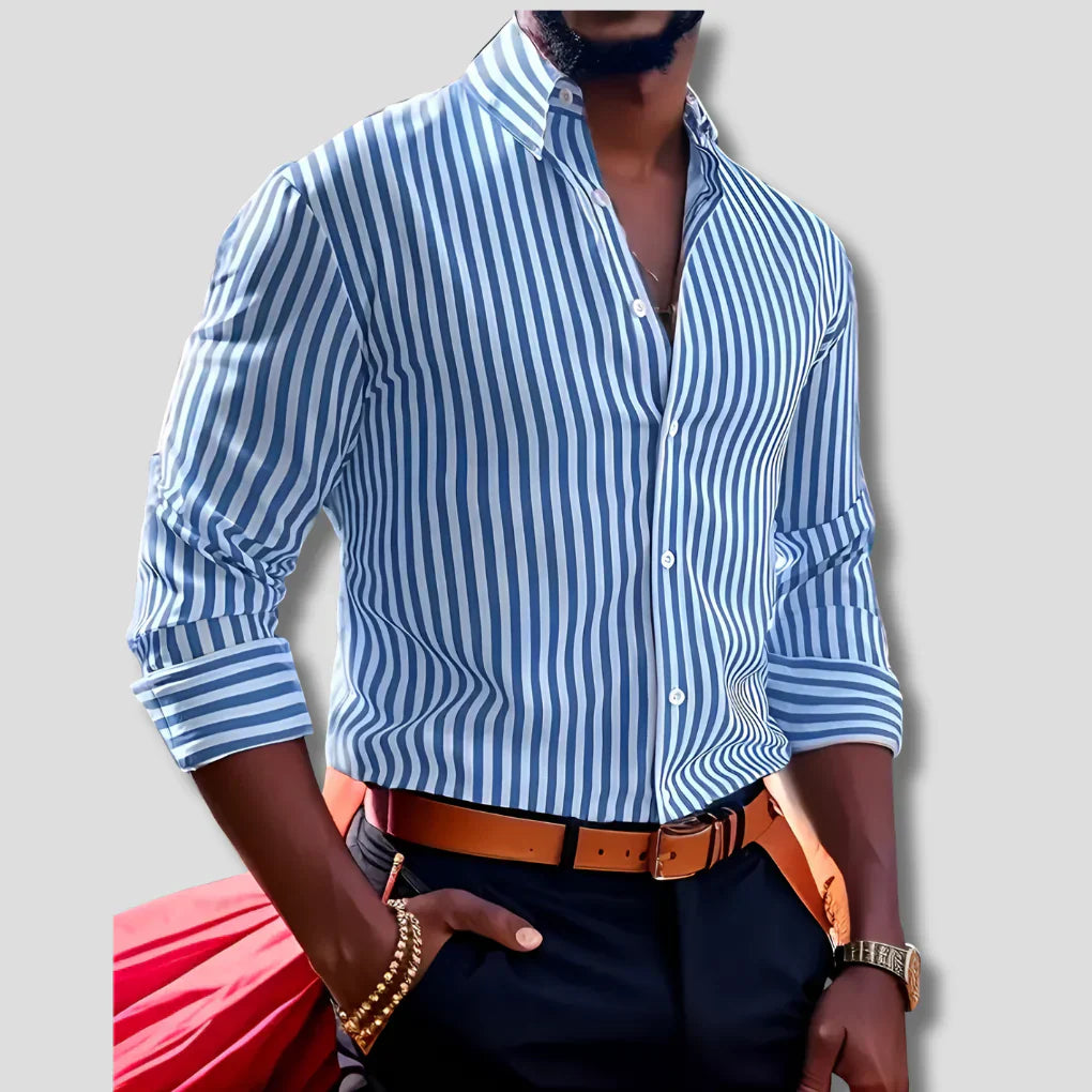 Chemise rayée en coton pour homme