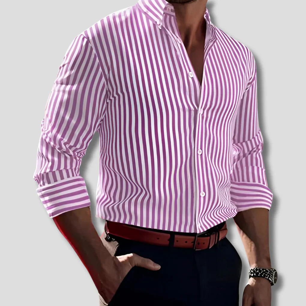 Chemise rayée en coton pour homme