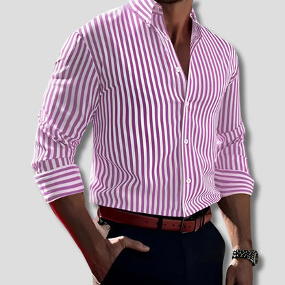 Chemise rayée en coton pour homme